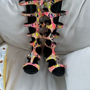 Athena Tall Gladiator sandals size 7.5 neon mix